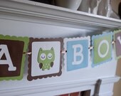 Owl It's A Boy Banner, Owl Baby Shower Banner, Owl Theme, Owl Banner Il_170x135