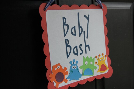 Monster Door Sign, Monster Party, Monster Party Supplies, Birthday Door Signs, Baby Bash Il_570xn