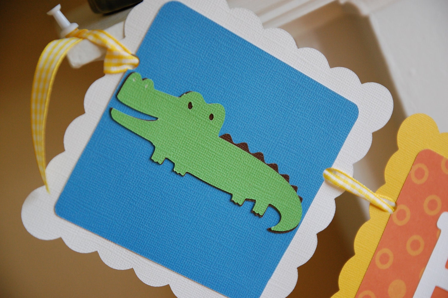 Alligator Happy 1st Birthday, Gator Party, Gator Birthday, Alligator Banner, Bright Colors Il_570xn