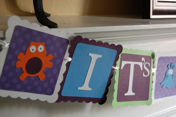 It's A Boy Banner, Baby Shower Banner, Monster Theme, Monster Bash, Baby Bash