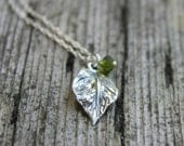 925 Sterling Silver Leaf Necklace - Spring Necklace