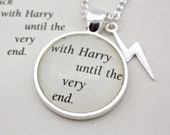 J K Rowling 'With Harry Until The Very End' Book Page Necklace