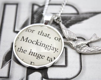 Hunger Games 'Mockingjay' Book Page Necklace