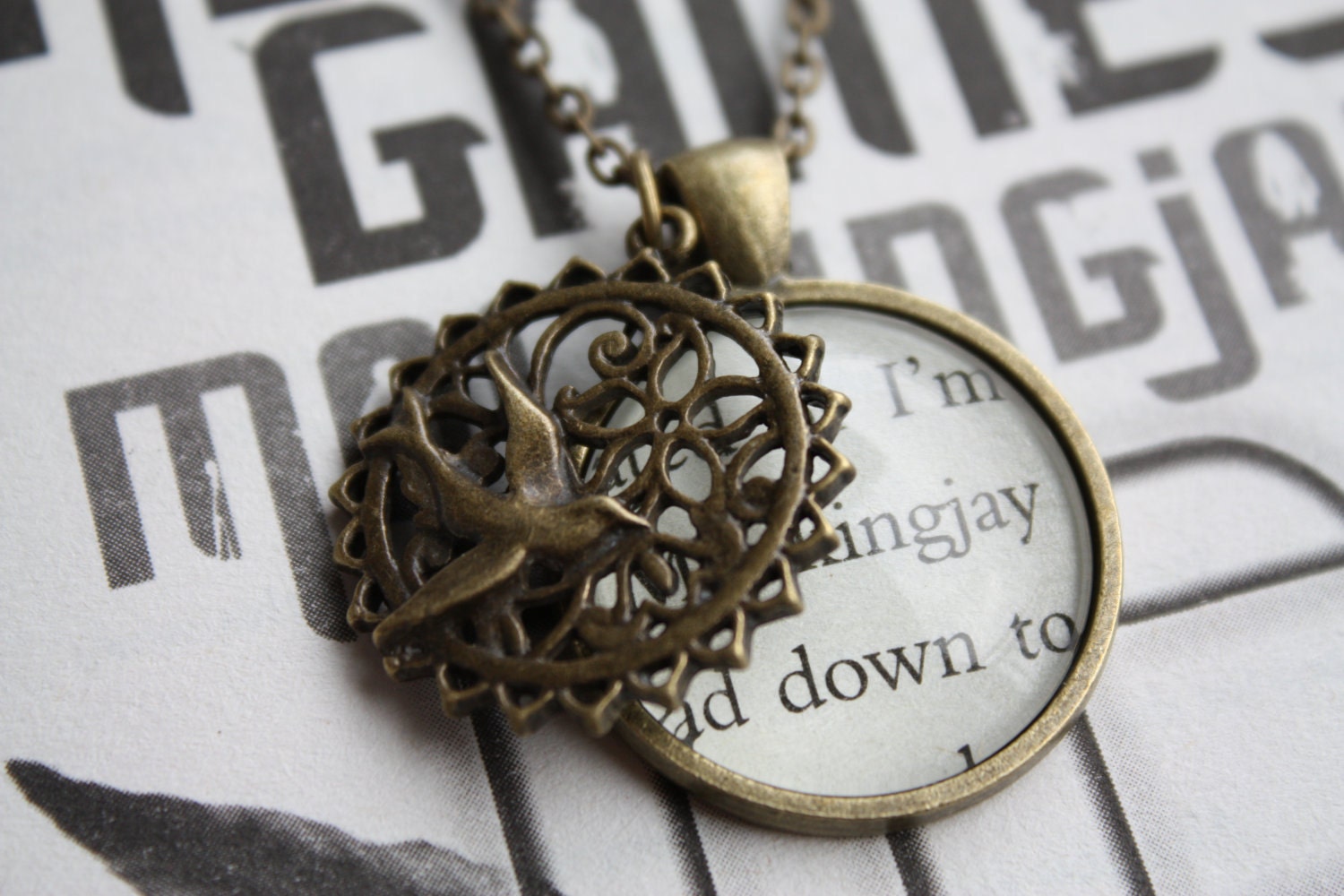 Hunger Games 'Mockingjay' Double Pendant Long Necklace