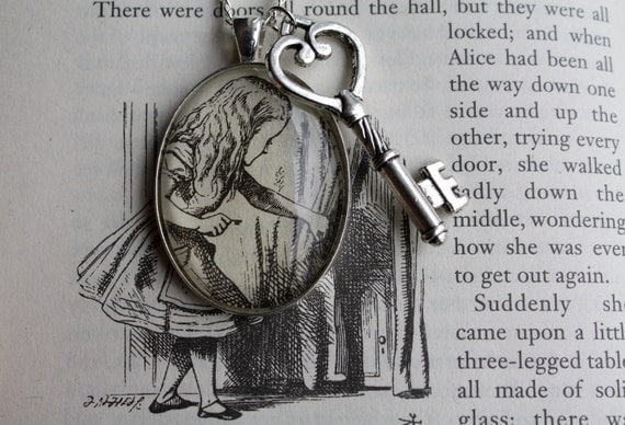 Key to Wonderland - Alice in Wonderland Illustration Necklace