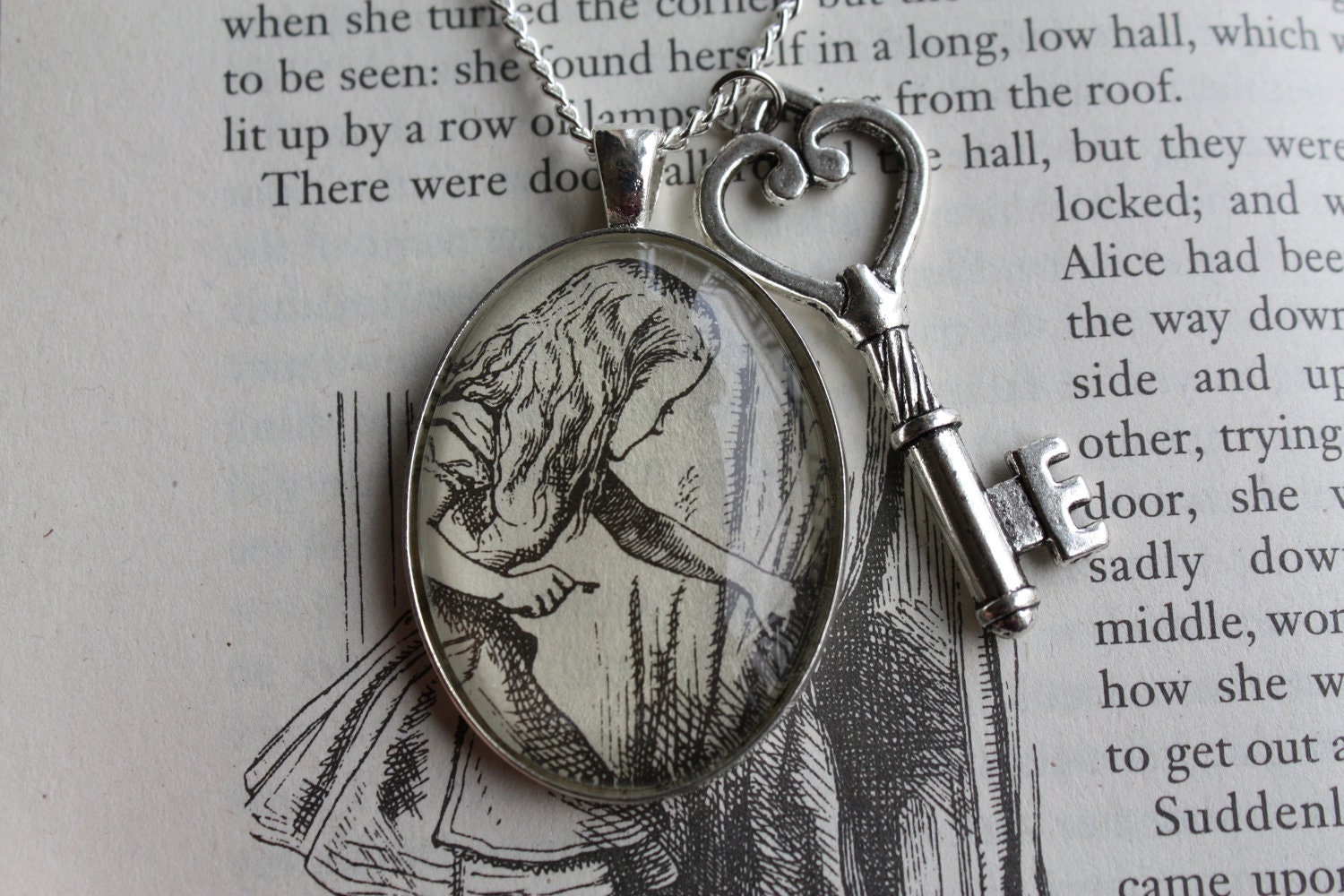 Key to Wonderland - Alice in Wonderland Illustration Necklace