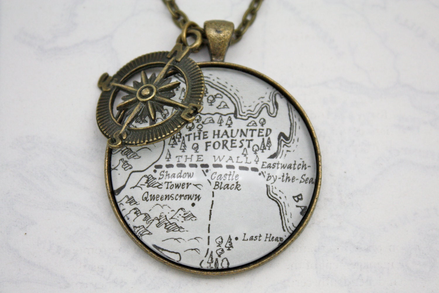 Game of Thrones 'The Wall' Map Book Page Necklace