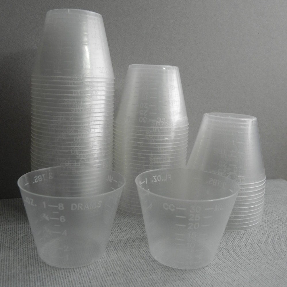 125 Quantity 1 Oz. Plastic Measuring Cups By Boomchickaboomgalore