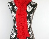 Handmade Red Sparkle Long Scarf