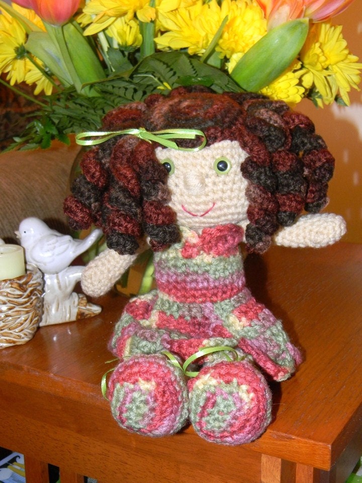 Handmade Crochet Doll Brunette--Gemma