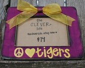 LSU Tigers Picture Frame - Peace, Love, Tigers with Bow for the Feminine Fan