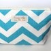 Small Wet Bag makeup Bag Waterproof lining in Turquoise Chevron