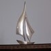 Vintage 1980s Enesco Brass Sailboat Made in Taiwan Nautical Sea Scape Ocean Sailing Boating