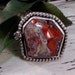 Silver Ring with Faceted Mexican Crazy Lace Cabochon