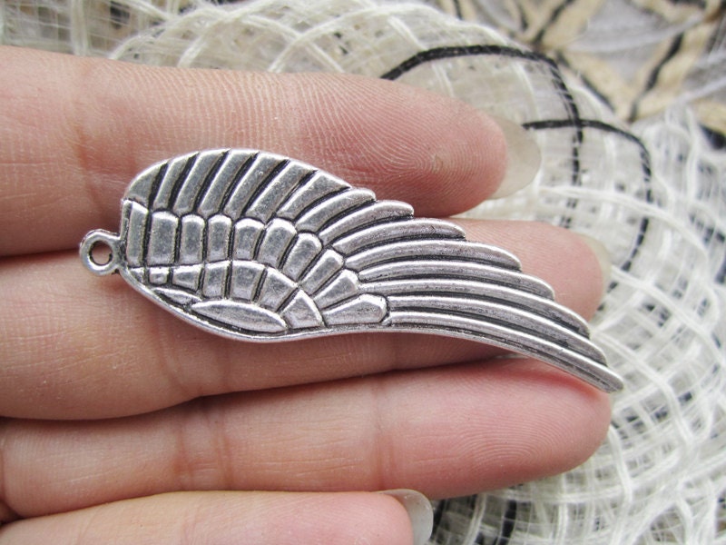15pc tibetan silver large size filligree bird wings pendants