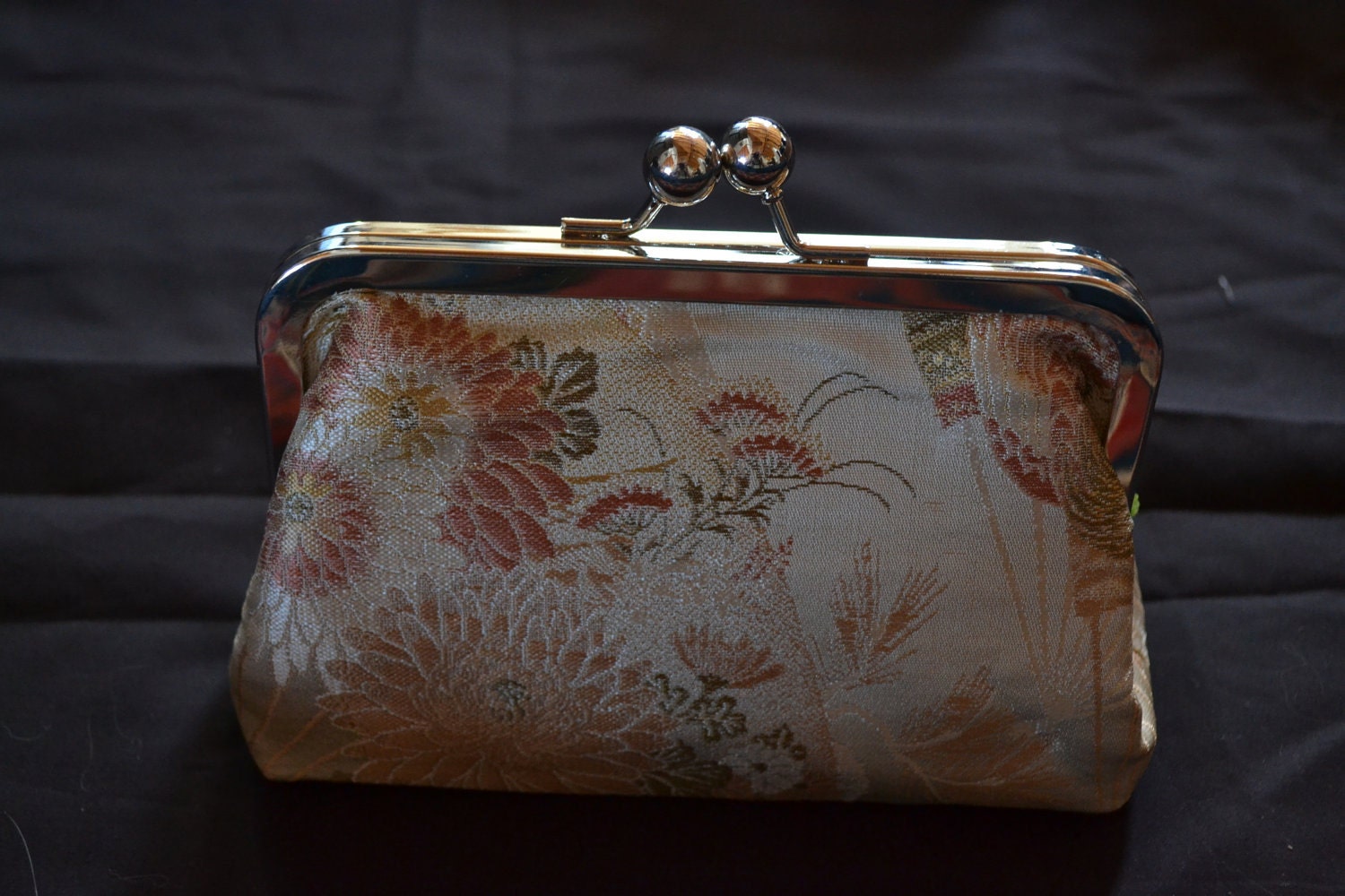 Vintage Japanese Obi Fabric Clutch Purse