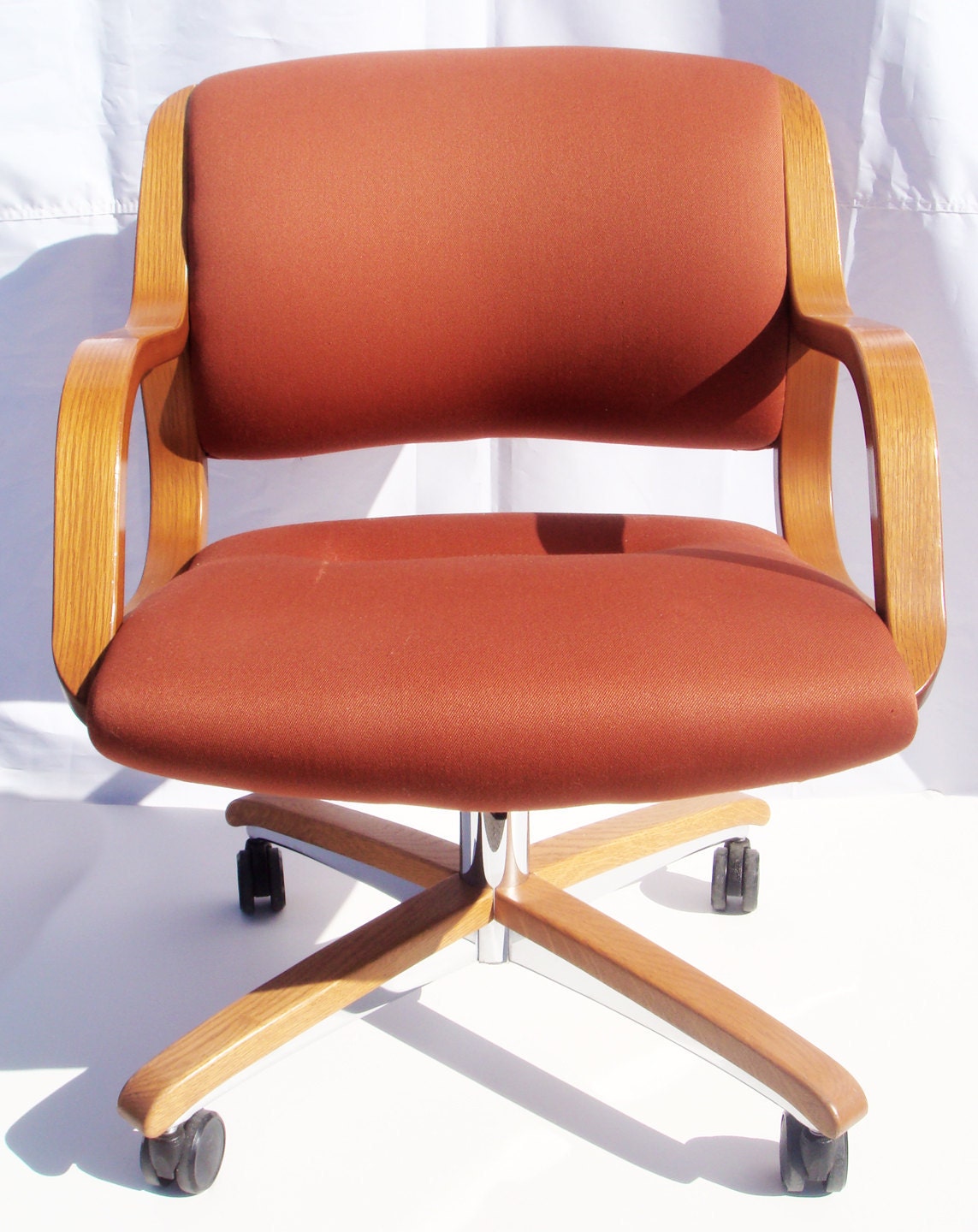 Vintage rare Steelcase office swivel chair orange by artandgoods