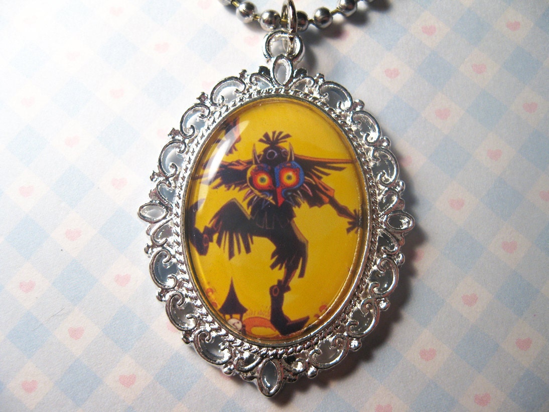 Legend of Zelda Majora's Mask Skull Kid Oval Video Game Cameo Necklace