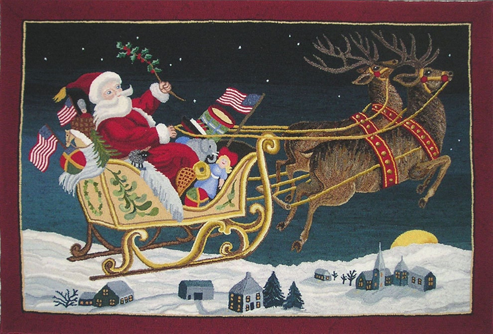 Items similar to Santa in Sleigh Rug Hooking Pattern Free Shipping on Etsy