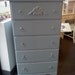 Vintage Painted Distressed 5 drawer Chest Shabby Chic