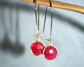 Mothers Day Sale - Ruby Earrings - July Birthstone Earrings- Ruby Jewelry