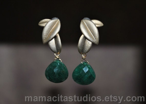 Mothers Day Sale Emerald Earrings - May Birthstone Earrings - Emerald Jewelry