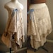 Lace Convertible Skirt Dress Vintage Linens Repurposed Upcycled Asymetrical Hem Hippie Boho Up to 36" Waist