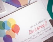 Printable Balloon Birthday Invitations - Personalized - Boy, Girl, Gender Neutral