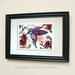 Hummingbird watercolor painting art print lavender teal humming bird matted