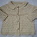 Hand Knit Crochet Baby Sweater Coat and Booties Set Eco Cotton Size 18M