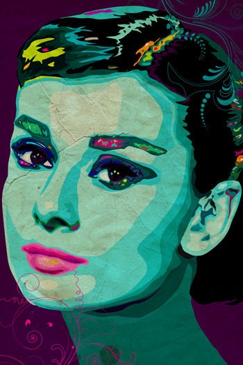 Audrey Hepburn Giclee Art Print  - A3 Portrait