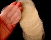 30 pcs 3 inches Hand cut Fabric Circles -  Beige - Organza