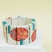 Coral ,Red and Turquoise Hand Painted Walnut Wood Bracelet wearable Art Jewelry Abstract Jewelry