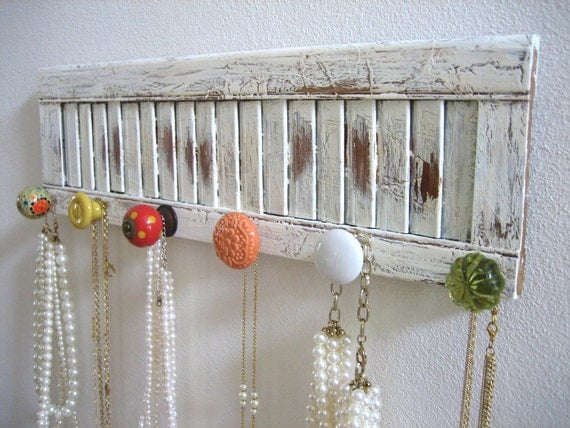 Accessories Rack on a Vintage Shutter