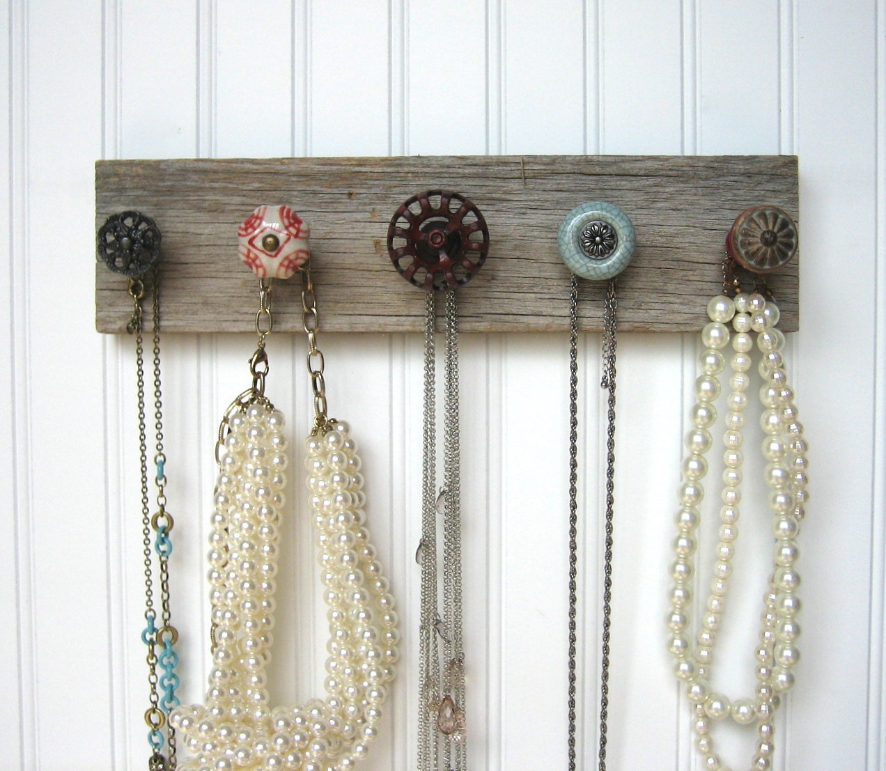 Necklace Holder with Red Valve Handle