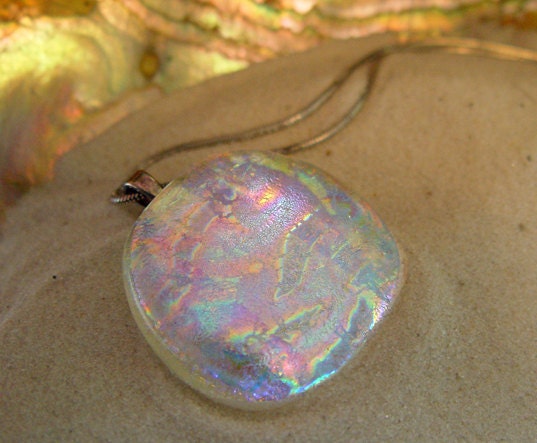 BLUE MOON Fused dichroic glass pendant
