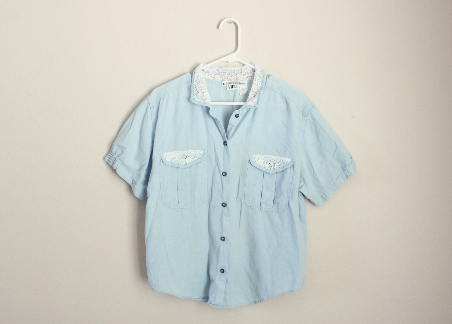 Denim and Lace Blouse