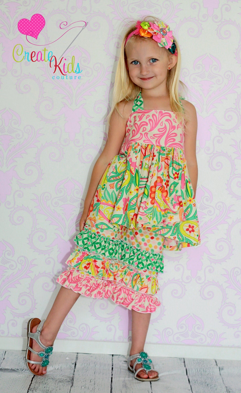 Amber's Simple Halter Top and Dress PDF Pattern size 6-12 months to size 8