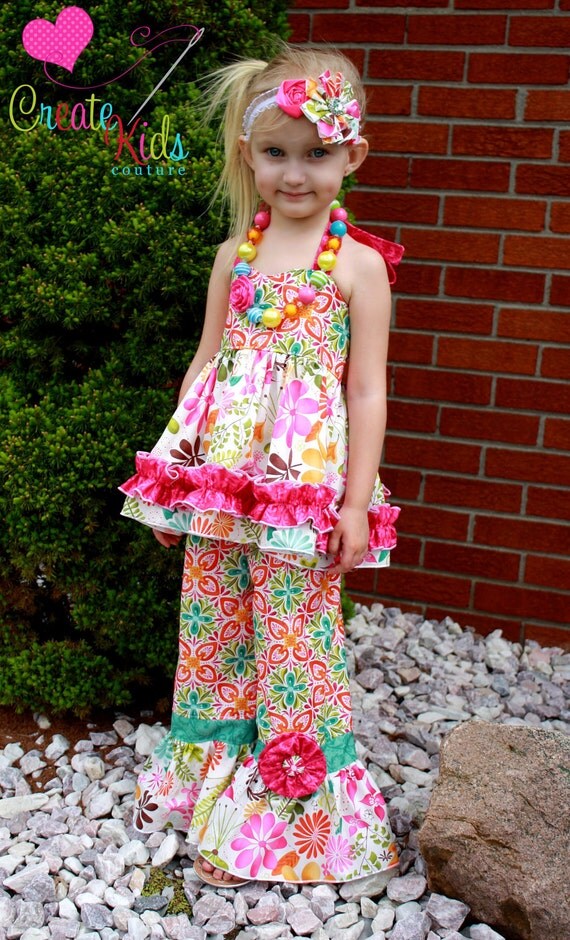 Rihanna's Flower Pants and Capris PDF Pattern size 12 months to size 6