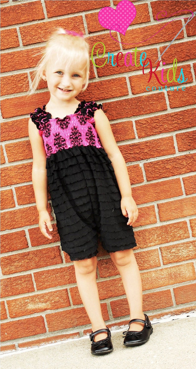 Bella's Ruffle Fabric Romper PDF Pattern size 18 months to size 6