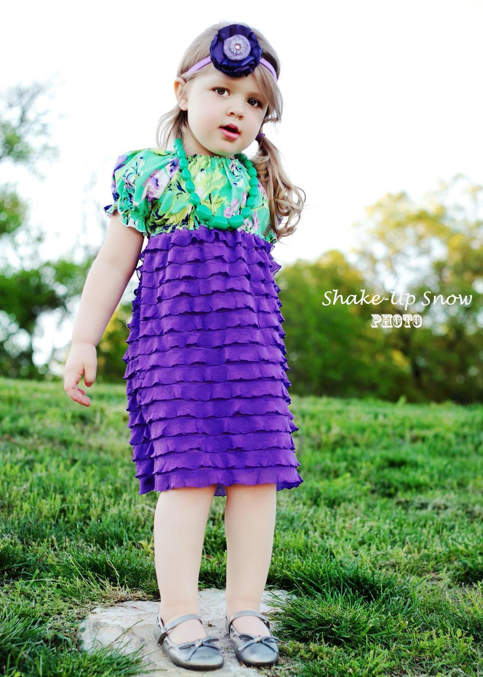 Josie's Ruffle Fabric Peasant Dress and Top PDF Pattern sizes 6-12 months to 8