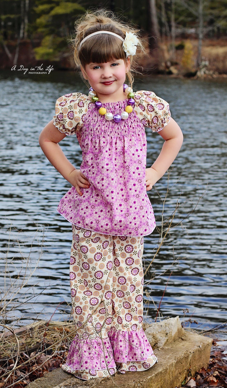 Matilda's Shirred Peasant Dress and Top PDF Pattern size 6-12 months to size 8