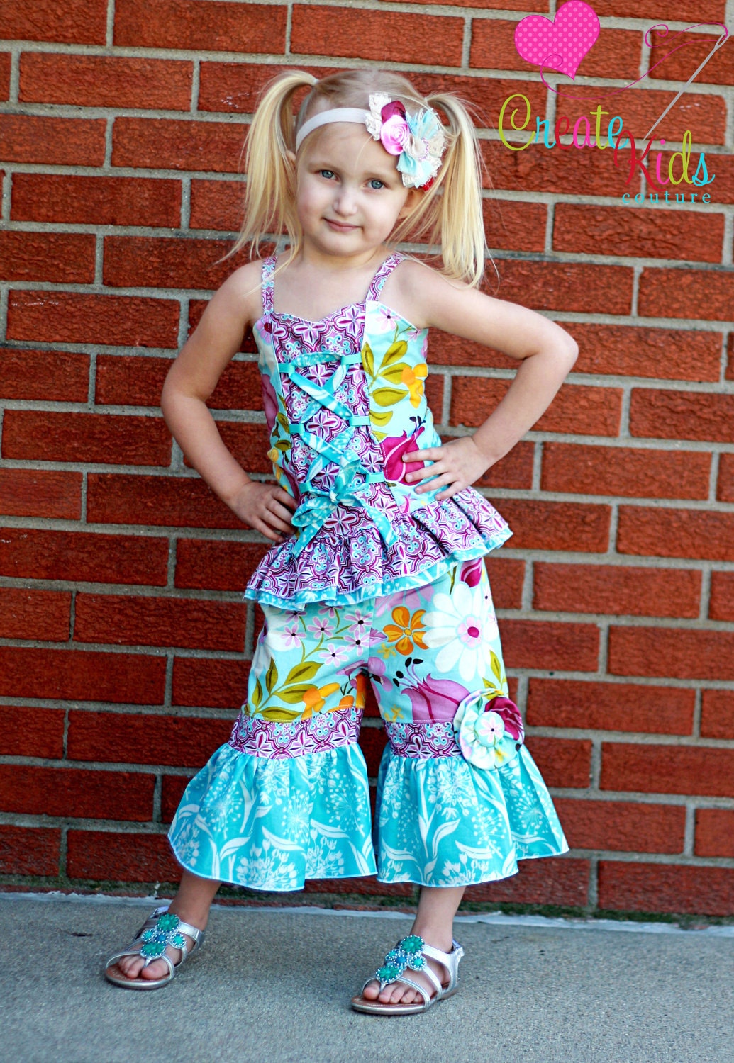 Rihanna's Flower Pants and Capris PDF Pattern size 12 months to size 6