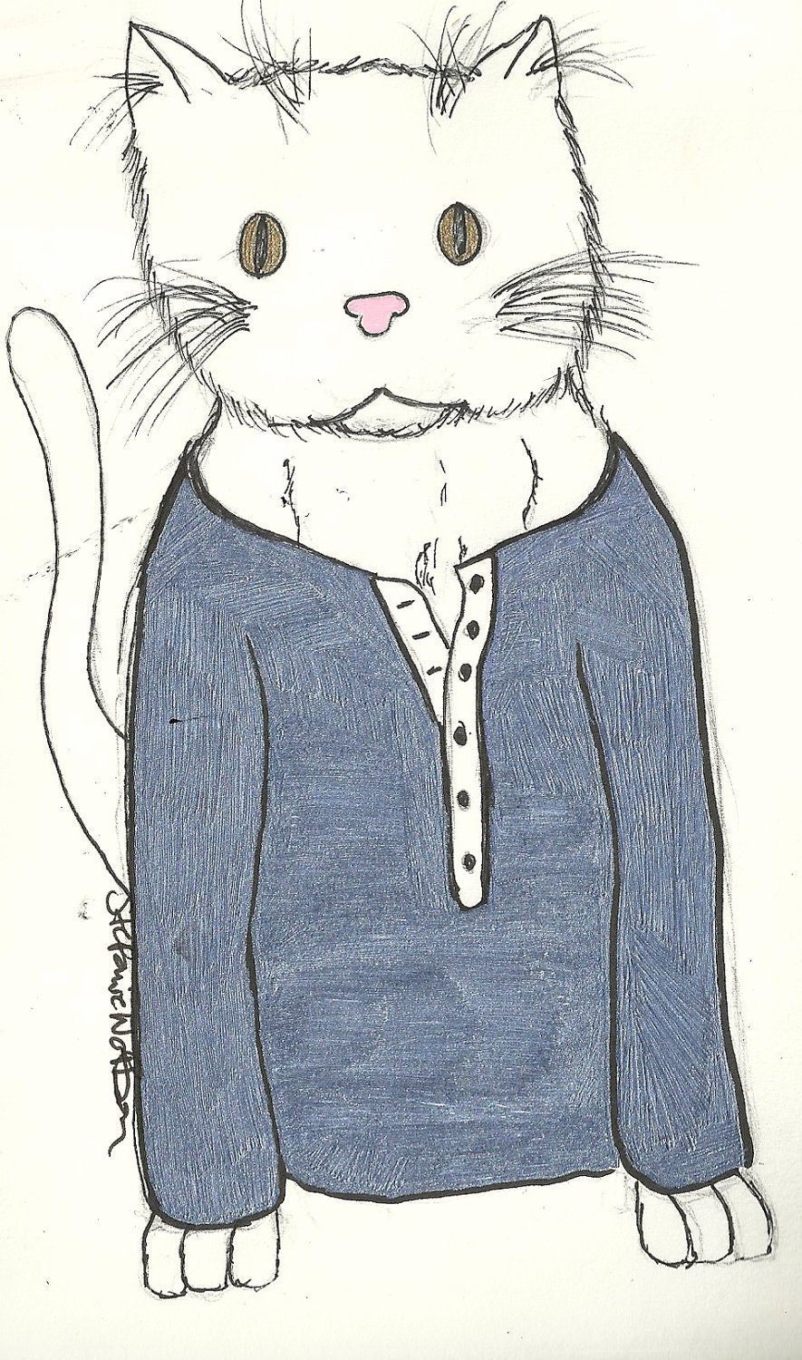 Cat in Pajamas III - Print