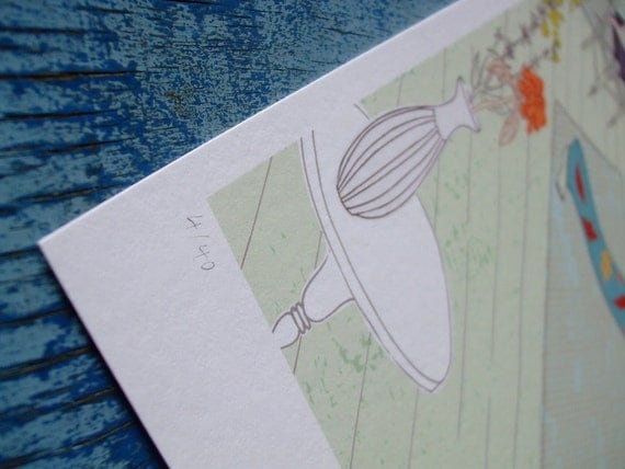 Mindfulness -  limited edition print of an illustration of a woman doing yoga