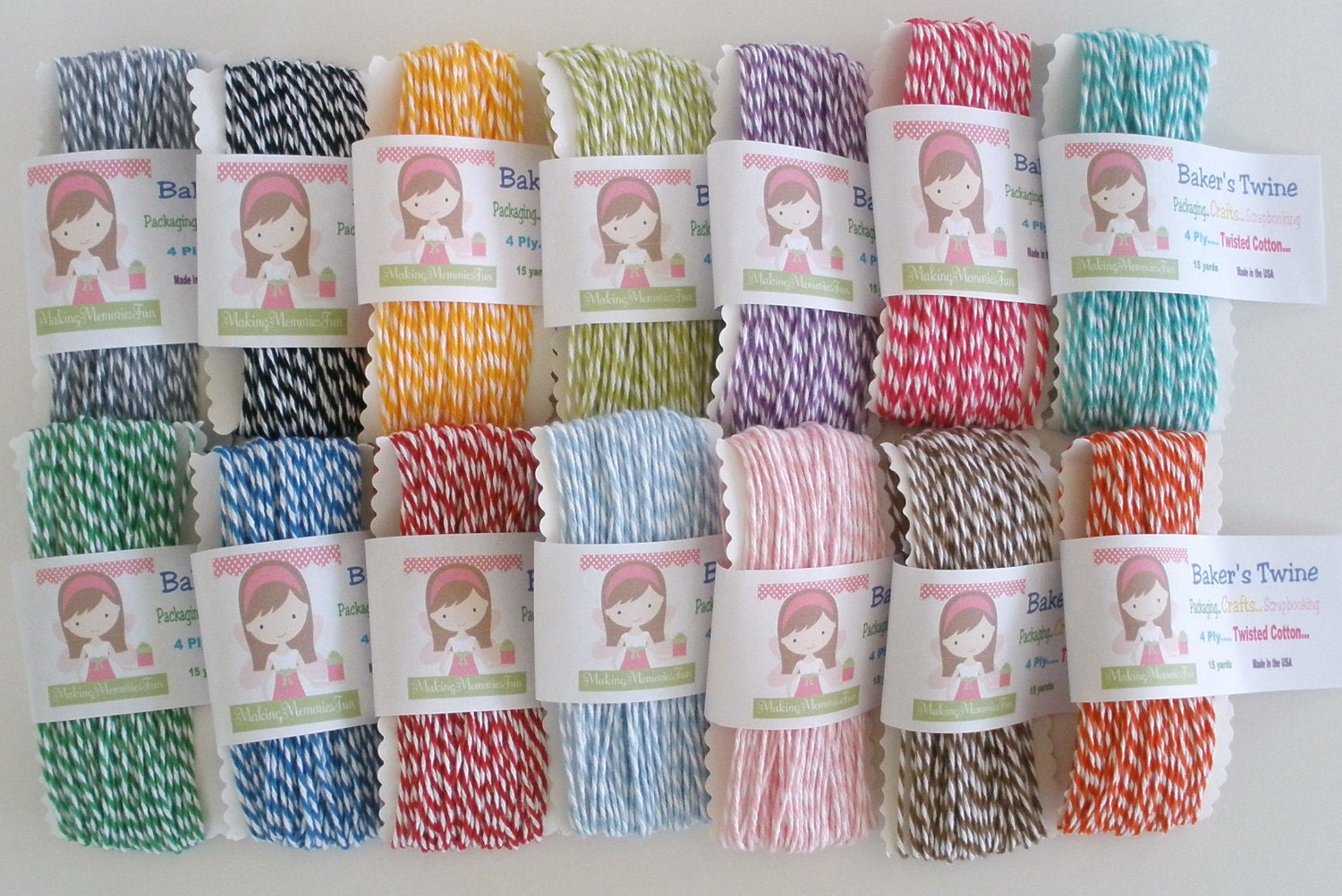 Baker's Twine....PICK Your COLOR.....15 Yards......Packaging, Scrapbooking, Gift Wrapping, Embellishing Wedding / Favor Bags