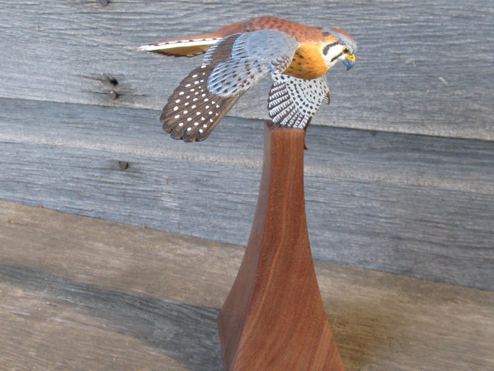 American Kestrel hand carved miniature by Greg Pususta