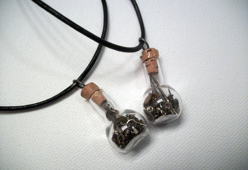 Steampunk Friendship Vial Necklaces