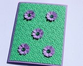 Mothers Day Card- Embossed, Purple, Green, Flowers
