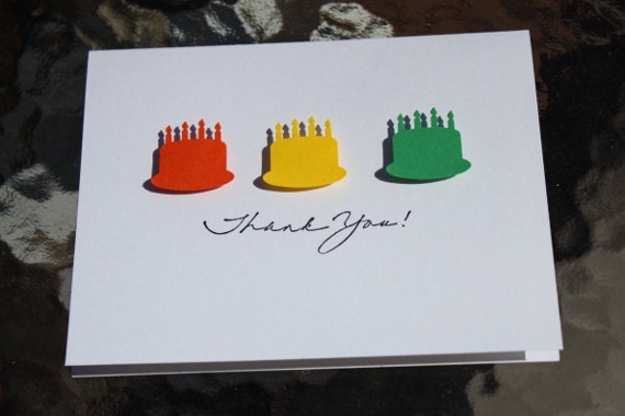 Thank You Cards- Birthday Party, Customize in any color(s)